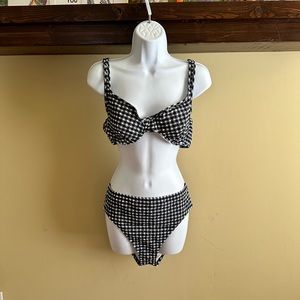 J Crew Two-piece in navy blue gingham